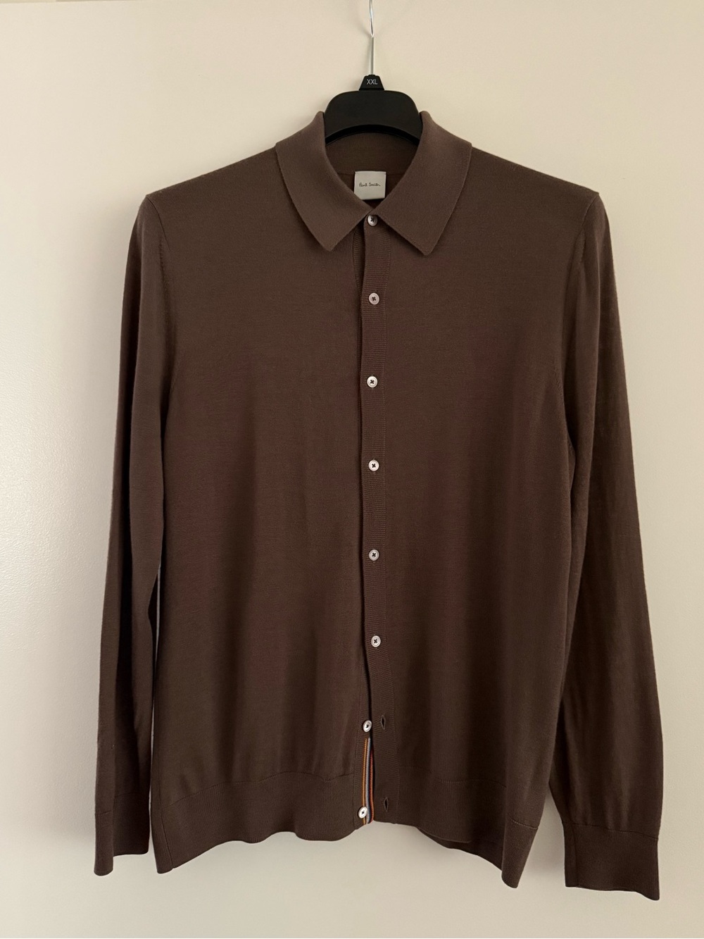 Paul Smith Brown Knit Polo Cardigan